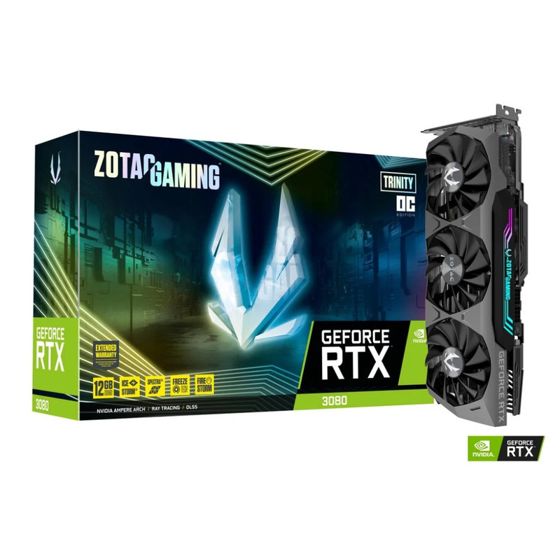 Zotac Gaming GeForce RTX 3080 Trinity OC LHR 12GB GDDR6X Graphics Card ZT-A30820J-10PLHR - كرت الشاشة